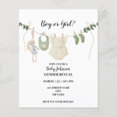 Neutral-Boho-thematisches Geschlecht: Einladung (Vorderseite)