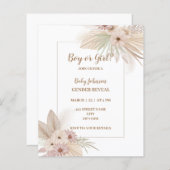 Neutral-Boho-thematisches Geschlecht: Einladung (Vorne/Hinten)