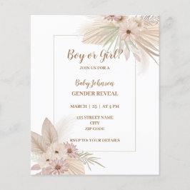 Neutral-Boho-thematisches Geschlecht: Einladung