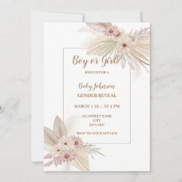 Neutral-Boho-thematisches Geschlecht: Einladung