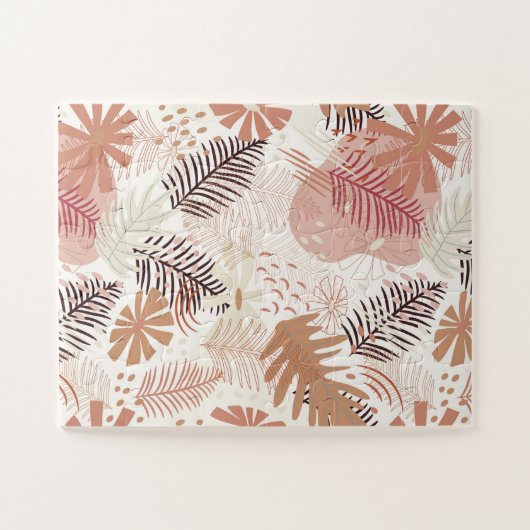 Neutral Boho Tropical Foliage Puzzle (Horizontal)