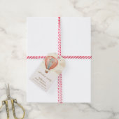 Neutral Boho Vintag Heißluftballon Babydusche Geschenkanhänger (Mit Garn)