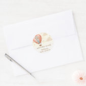 Neutral Boho Vintag Heißluftballon Babydusche Runder Aufkleber (Umschlag)