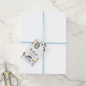 Neutral Boho | Wasserfarben-Babydusche Geschenkanhänger (Mit Garn)