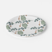 Neutral Boho | Wasserfarben-Babydusche Pappteller (Schrägansicht)