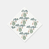 Neutral Boho | Wasserfarben-Babydusche Serviette (Ecke)