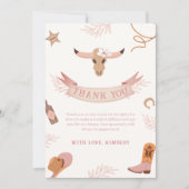 Neutral Boho Wild West Cowgirl Baby Shower Dankeskarte (Vorderseite)