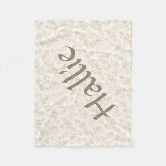 Neutral Botanical Flower Print Design Pet Fleecedecke (Vorderseite)