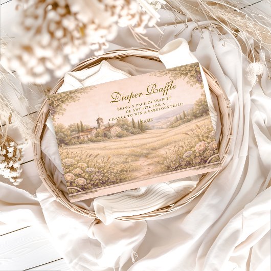 Neutral Botanical Garden Diapper Raffle Begleitkarte