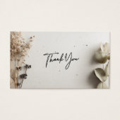 Neutral Botanical Thank You Discount Cards (Vorderseite)