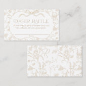 Neutral Bow Baby Shower Diaper Raffle Begleitkarte (Vorne/Hinten)