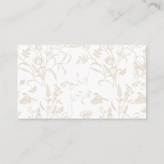 Neutral Bow Babydusche Windelwanne Begleitkarte (Rückseite)