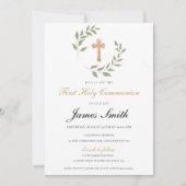 Neutral Boy Girl First Communion Invitation Editab Einladung (Vorderseite)