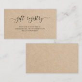 Neutral-braune Geschenke Registry Baby Shower Begleitkarte (Vorne/Hinten)