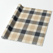 Neutral-braunes Tartan-Kariertes Mustertrennpapier Geschenkpapier (Ungerollt)