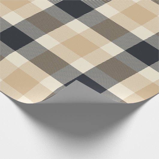 Neutral-braunes Tartan-Kariertes Mustertrennpapier Geschenkpapier (Ecke)