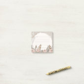 Neutral Brawn Tan Floral Lined Post-it Klebezettel (Auf Schreibtisch)