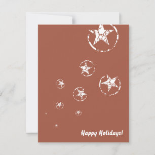 Neutral Brick Jagged Circle Stars Feiertagskarte