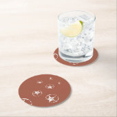 Neutral Brick Jagged Circle Stars Runder Pappuntersetzer (Vor Ort)