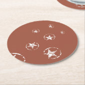 Neutral Brick Jagged Circle Stars Runder Pappuntersetzer (Angewinkelt)