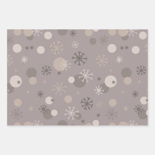 Neutral Brown Beige Boho Winter Weihnachten Geschenkpapier Set (Vorderseite)