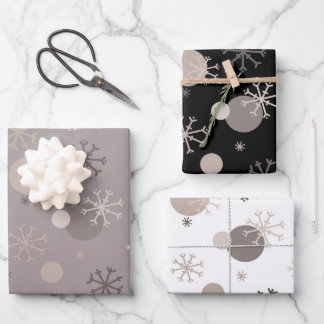 Neutral Brown Beige Boho Winter Weihnachten Geschenkpapier Set
