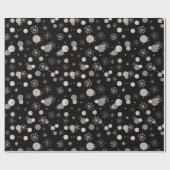 Neutral Brown Black Beige Boho Winter Weihnachten Geschenkpapier (Flach)