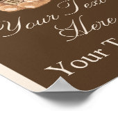 Neutral Brown Pampas Teddy Bear Signage Poster (Ecke)