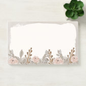 Neutral Brown Tan Floral Post-it Klebezettel (Büro)