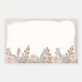 Neutral Brown Tan Floral Post-it Klebezettel (Vorderseite)