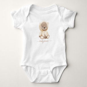 Neutral Brown Teddy Bear Baby Bear Strampler