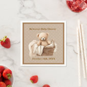 Neutral Brown Teddy Bear Baby Shower Paper Napkin Serviette (Beispiel)