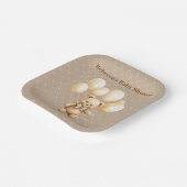 Neutral Brown Teddy Bear Baby Shower Paper Plate Pappteller (Gewinkelt)