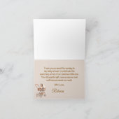 Neutral Brown Teddy Bear Baby Shower Thank You (Innenseite)