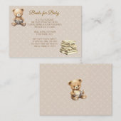 Neutral Brown Teddy Bear - Books for Baby Begleitkarte (Vorne/Hinten)