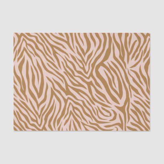 Neutral Brown Zebra Animal Stripe Decoupage Seidenpapier (Vorderseite)