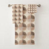 Neutral Browns Boho Muster Minimalistisch Badhandtuch Set (Insitu)