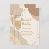 Neutral Brunch & Bubbly Details Card – Beige Begleitkarte (Vorne/Hinten)