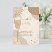 Neutral Brunch & Bubbly Details Card – Beige Begleitkarte (Stehend Vorderseite)