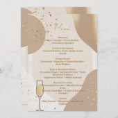 Neutral Brunch Menu Card – Minimalist Beige Einladung (Vorne/Hinten)