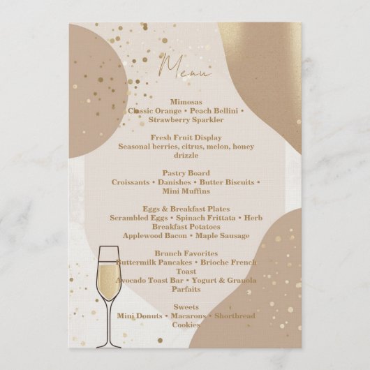 Neutral Brunch Menu Card – Minimalist Beige Einladung (Vorderseite)