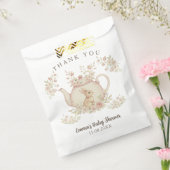 Neutral Bunny & Floral Teapot Baby Shower  Geschenktütchen (Versiegelt)