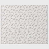 Neutral Candy Cane Christmas Wrapping Paper Geschenkpapier (Flach)