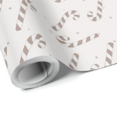 Neutral Candy Cane Christmas Wrapping Paper Geschenkpapier (Rolleneckpunkt)