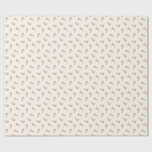Neutral Candy Cane Stick Boho Christmas Minimalist Geschenkpapier (Flach)