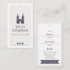 Neutral Castle Pre-Made Logo Kids Clothing Hang Ta Visitenkarte