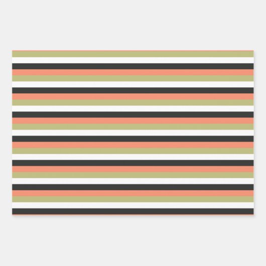 Neutral Cats & Pumpkins Mixed Halloween Patterns Geschenkpapier Set (Vorderseite 2)