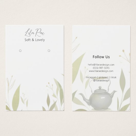 Neutral-Chic-Foliage-Kettle-Artwork-Karte (Vorne & Hinten)