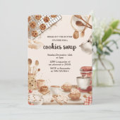 “Neutral Christmas Cookie Swap Einladung (Stehend Vorderseite)