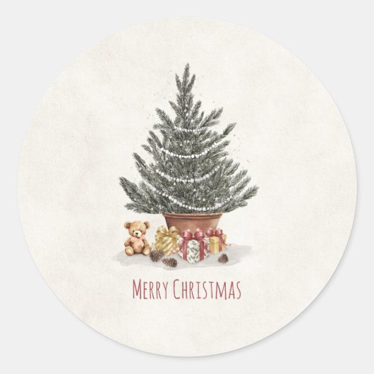 Neutral Christmas Stickers with Christmas Tree (Vorderseite)